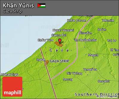 Physical Map of Khān Yūnis