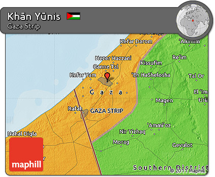 Political Map of Khān Yūnis