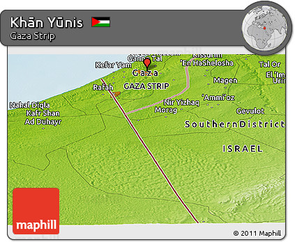 Physical Panoramic Map of Khān Yūnis