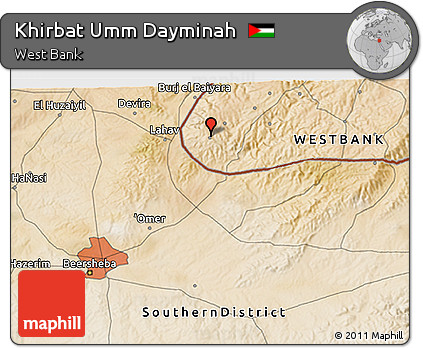 Satellite 3D Map of Khirbat Umm Dayminah