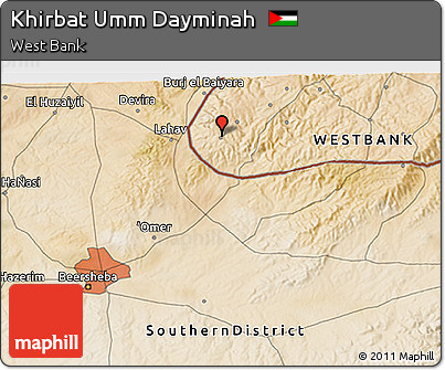 Satellite 3D Map of Khirbat Umm Dayminah