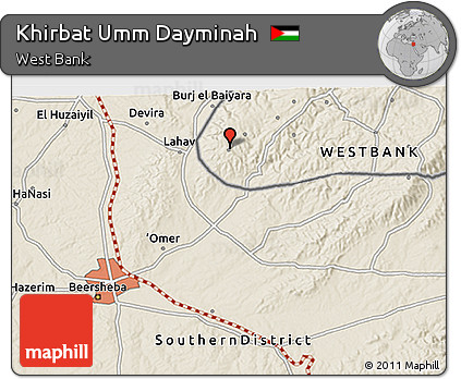 Shaded Relief 3D Map of Khirbat Umm Dayminah