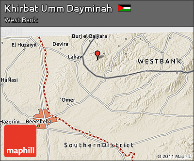 Shaded Relief 3D Map of Khirbat Umm Dayminah