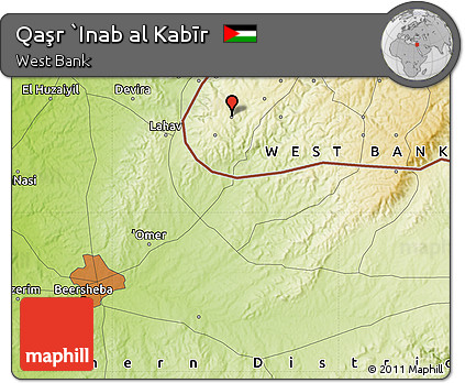 Physical Map of Qaşr `Inab Al Kabīr