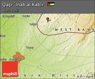 Physical Map of Qaşr `Inab Al Kabīr