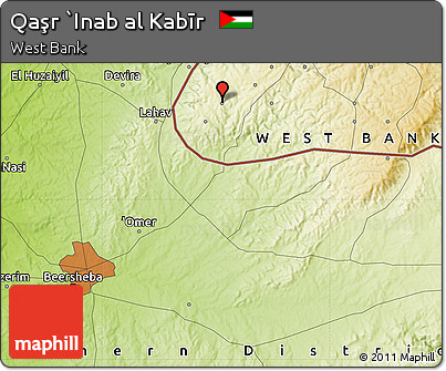 Physical Map of Qaşr `Inab Al Kabīr