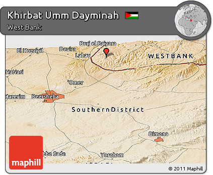 Satellite Panoramic Map of Khirbat Umm Dayminah