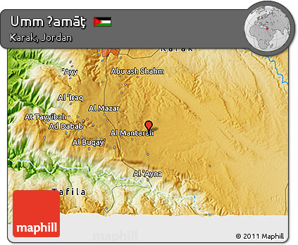 Physical 3D Map of Umm Ḩamāţ
