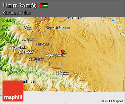 Physical 3D Map of Umm Ḩamāţ