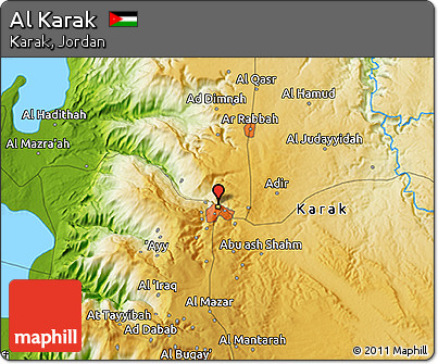 Physical 3D Map of Al Karak