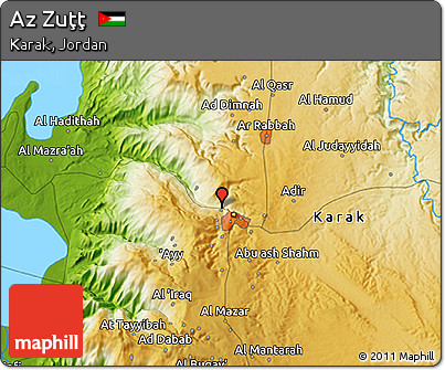 Physical 3D Map of Az Zuţţ