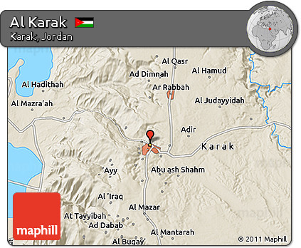 Shaded Relief 3D Map of Al Karak