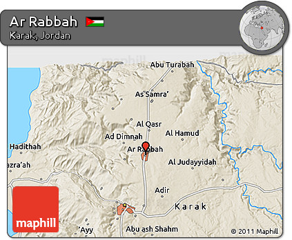 Shaded Relief 3D Map of Ar Rabbah