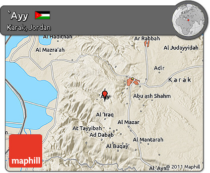 Shaded Relief 3D Map of `Ayy
