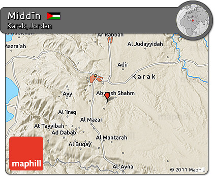 Shaded Relief 3D Map of Middīn