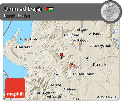 Shaded Relief 3D Map of Umm Ad Dajāj