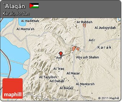 Shaded Relief 3D Map of `Alaqān
