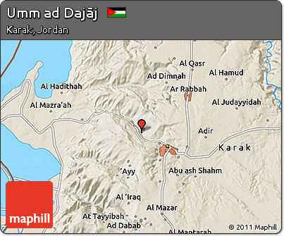 Shaded Relief 3D Map of Umm Ad Dajāj