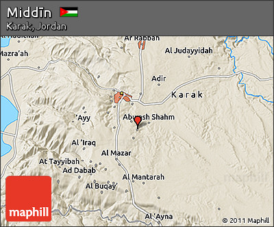 Shaded Relief 3D Map of Middīn