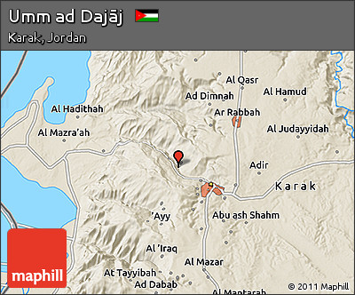 Shaded Relief 3D Map of Umm Ad Dajāj