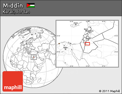 Blank Location Map of Middīn