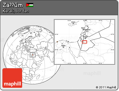 Blank Location Map of Zaḩḩūm