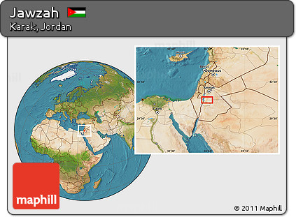 Satellite Location Map of Jawzah