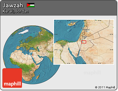 Satellite Location Map of Jawzah