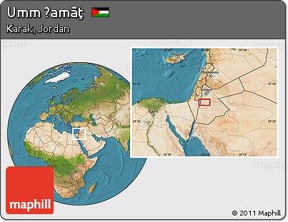 Satellite Location Map of Umm Ḩamāţ