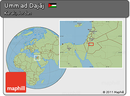 Savanna Style Location Map of Umm Ad Dajāj