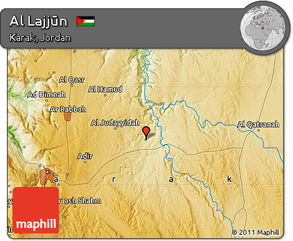 Physical Map of Al Lajjūn