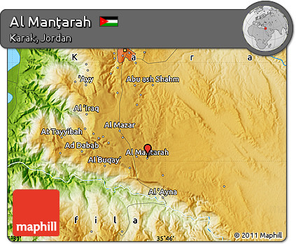 Physical Map of Al Manţarah