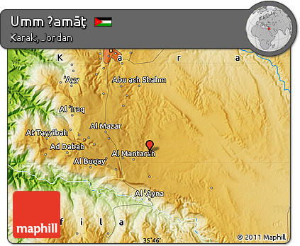 Physical Map of Umm Ḩamāţ