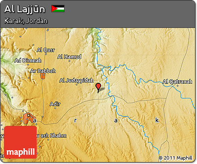 Physical Map of Al Lajjūn