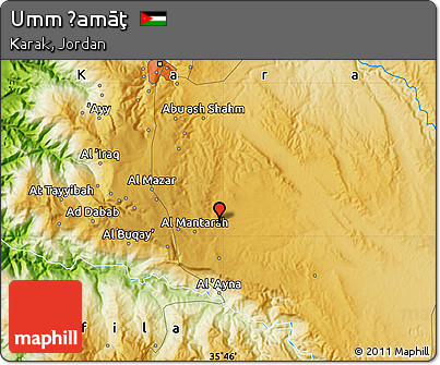 Physical Map of Umm Ḩamāţ