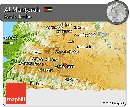 Physical Panoramic Map of Al Manţarah