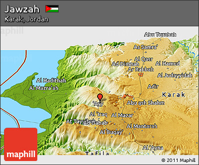 Physical Panoramic Map of Jawzah