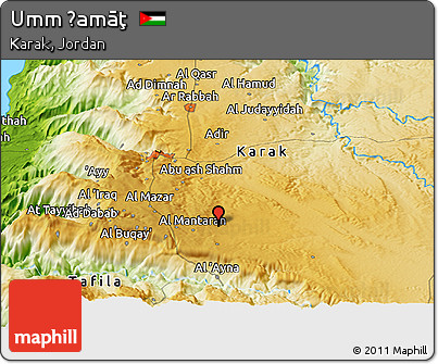 Physical Panoramic Map of Umm Ḩamāţ