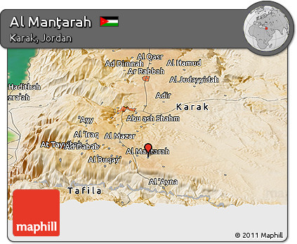 Satellite Panoramic Map of Al Manţarah