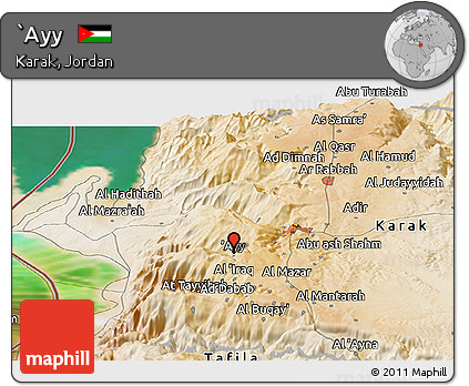 Satellite Panoramic Map of `Ayy
