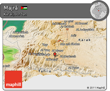Satellite Panoramic Map of Majrā