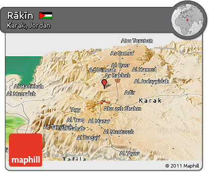 Satellite Panoramic Map of Rākīn