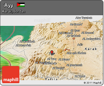 Satellite Panoramic Map of `Ayy
