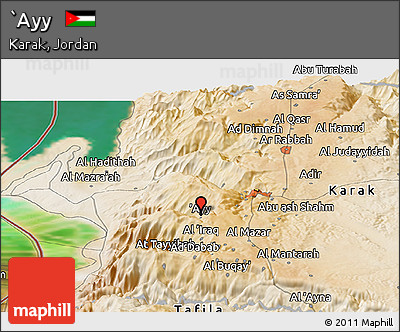 Satellite Panoramic Map of `Ayy