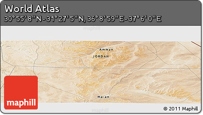Satellite Panoramic Map of the Area around 31° 11' 6" N, 36° 37' 30" E