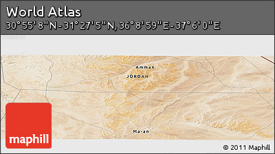 Satellite Panoramic Map of the Area around 31° 11' 6" N, 36° 37' 30" E