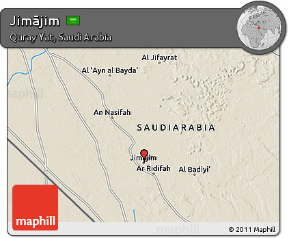 Shaded Relief 3D Map of Jimājim