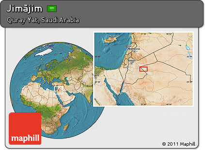 Satellite Location Map of Jimājim
