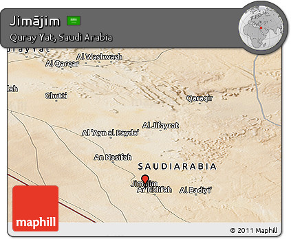 Satellite Panoramic Map of Jimājim