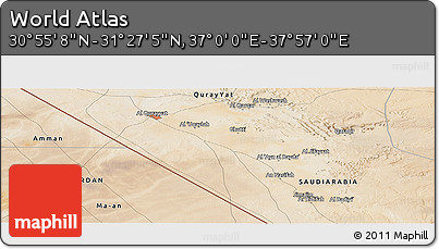 Satellite Panoramic Map of the Area around 31° 11' 6" N, 37° 28' 30" E